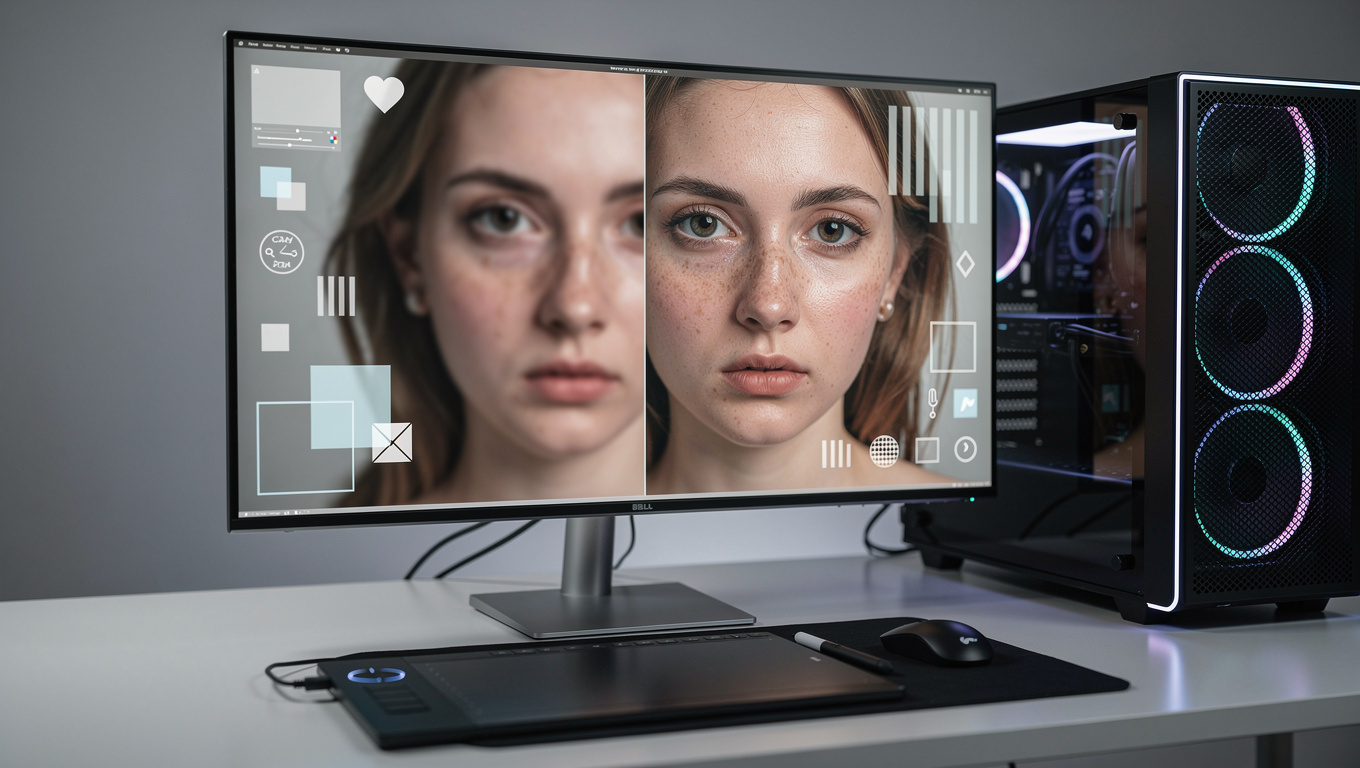 AI 이미지 업스케일 워크플로우 2026 — AI image upscale detail guide photo, no text